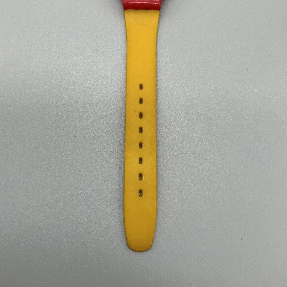 Vintage Swatch Radar Womens Watch 25mm Green Dial Red Swiss New Battery